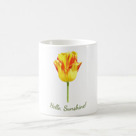 Caneca De Café Tulipa personalizada amarela e vermelha