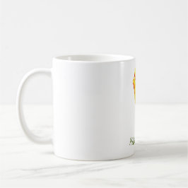 Caneca De Café Tulipa personalizada amarela e vermelha