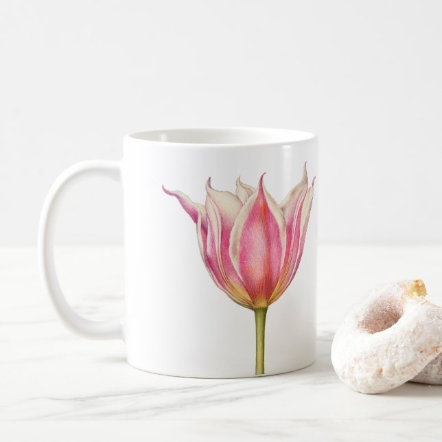 Caneca De Café Tulipa Rosa (Com Donut)