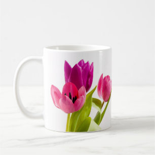 Caneca de Café Tulipa Rosa Estilo Primavera