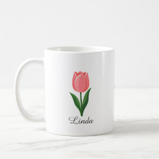 Caneca De Café Tulipa Rosa Moderna Flor