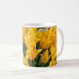 Caneca De Café Tulipas Amarelas Únicas