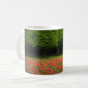 Caneca De Café Tulipas & Árvores