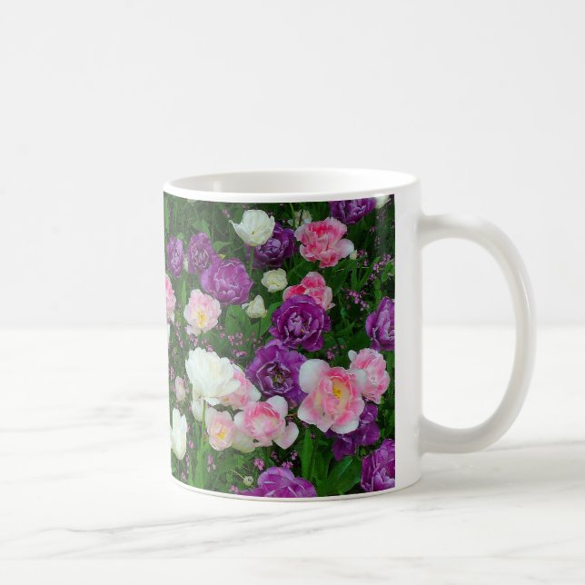 Caneca De Café Tulipas Coloridas (Direita)