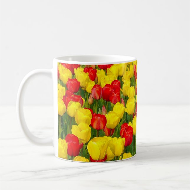 Caneca De Café Tulipas Coloridas (Esquerda)