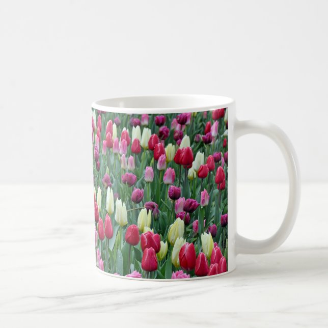 Caneca De Café Tulipas coloridas do primavera (Direita)