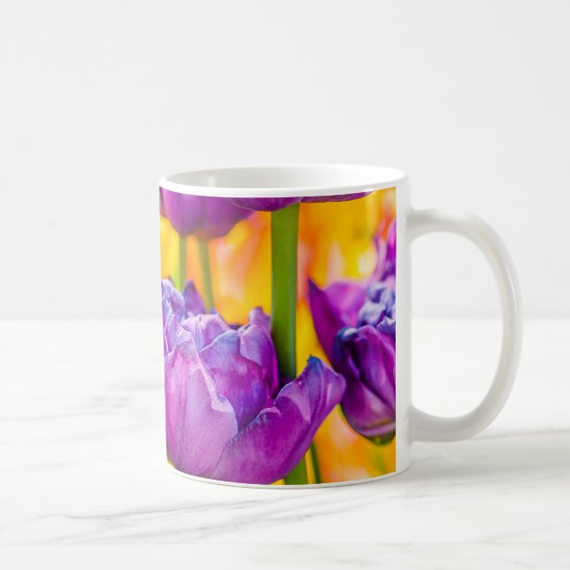 Caneca De Café Tulipas Enfeitiçantes Rosa Profundo (Direita)