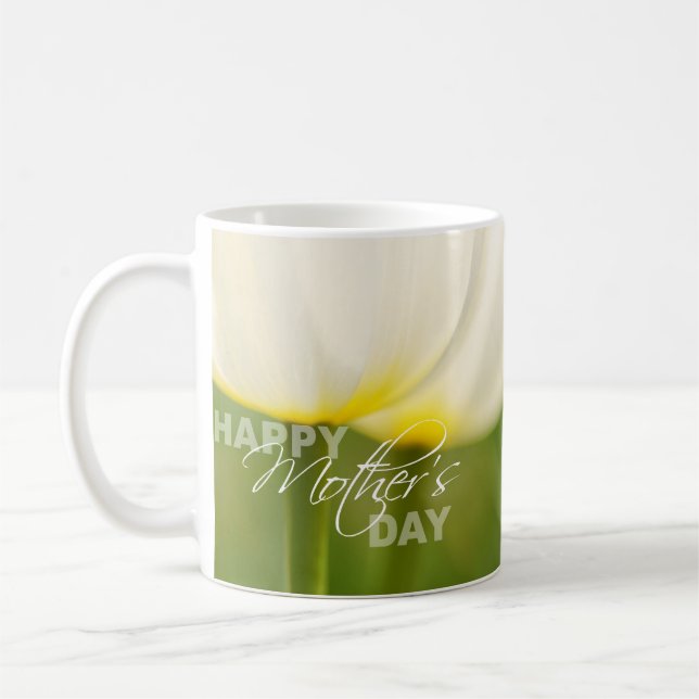 Caneca De Café Tulipas felizes do dia das mães (Esquerda)
