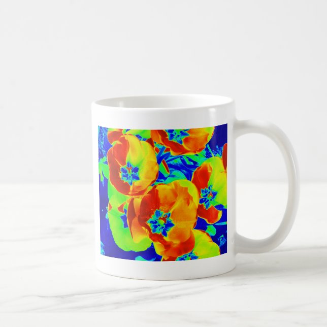 Caneca De Café tulipas fluorescentes (Direita)