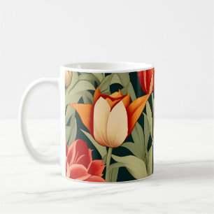 Caneca De Café Tulipas Modernas Vibrantes Floral
