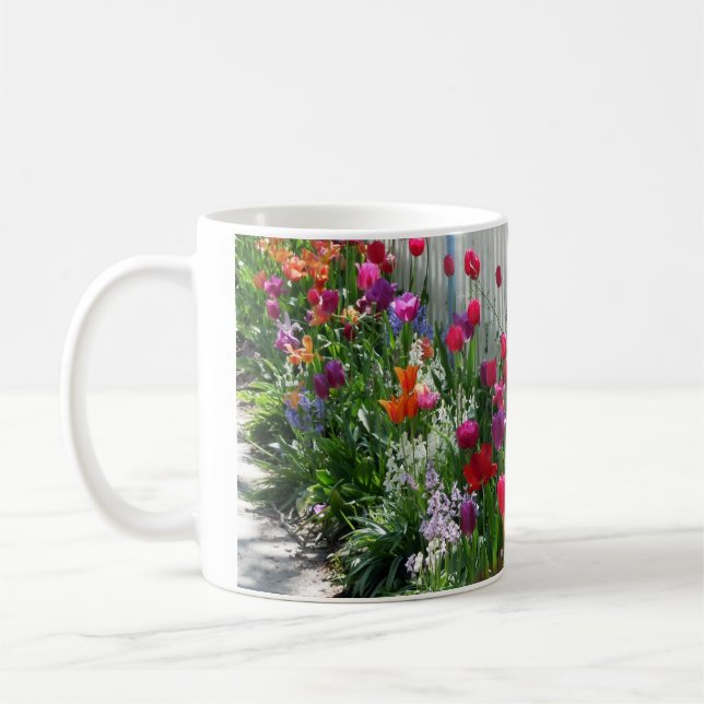 Caneca De Café Tulipas muro de piche branco de jardim Ghiradelli (Esquerda)