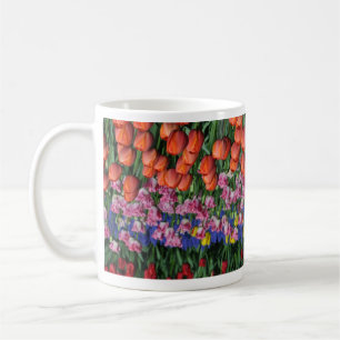 Caneca De Café Tulipas primavera coloridas