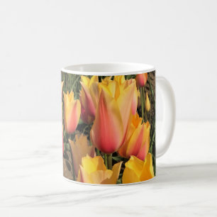 Caneca De Café Tulipas Rosa e Amarelo