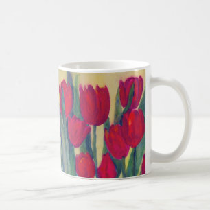 Caneca De Café Tulipas Vermelhas