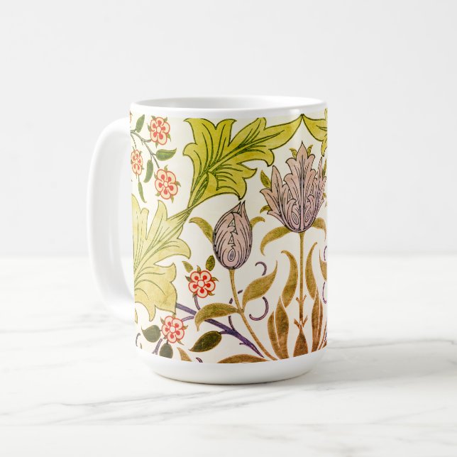 Caneca De Café Tulipas William Morris (Frente Esquerda)