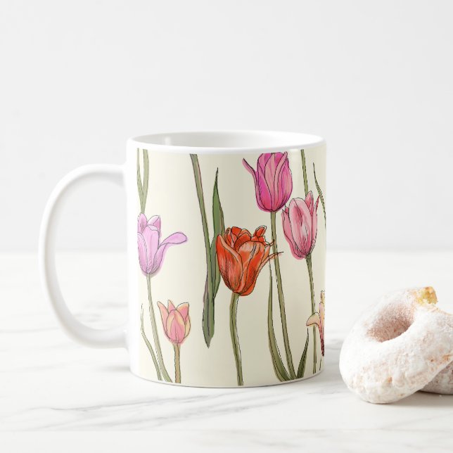 Caneca De Café Tulips Clássica (Com Donut)