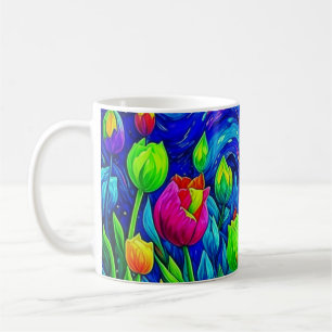 Caneca De Café Tulips Van Gogh Style