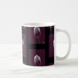 Caneca De Café Tulp paars mozaiek zwarte achtergrond