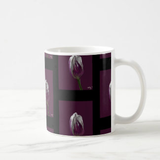 Caneca De Café Tulp paars mozaiek zwarte achtergrond
