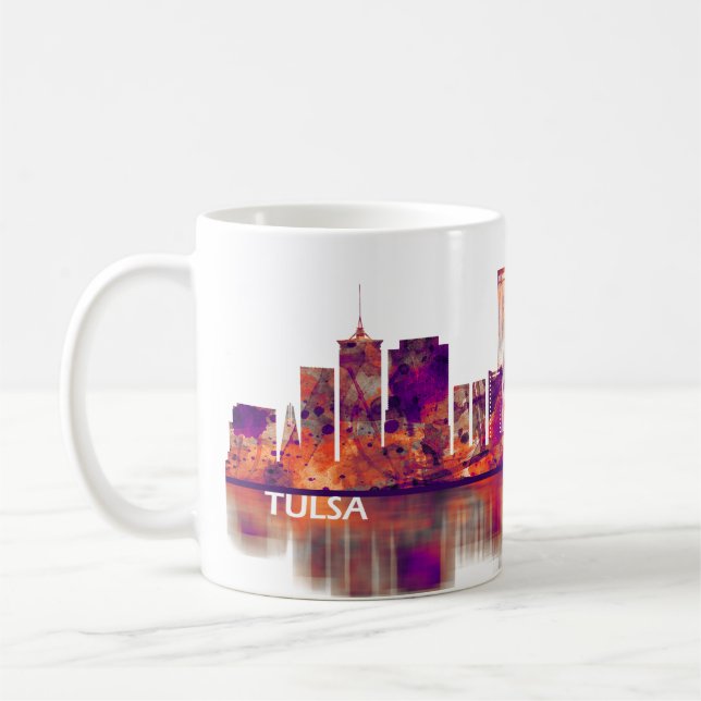 Caneca De Café Tulsa Oklahoma Skyline (Esquerda)