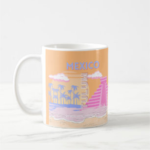 Caneca De Café Tulum, Viagem, Arte, Pré-Disquete