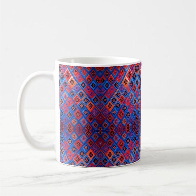 Caneca De Café Tumba cerâmica Elegante Zigzag (Esquerda)