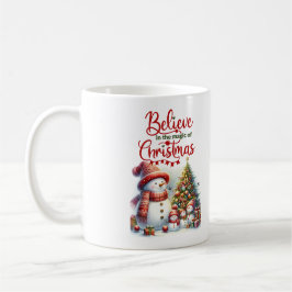 Caneca De Café Tumg com boneco de neve Acredite na magia do Natal