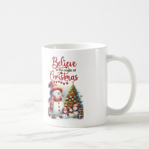 Caneca De Café Tumg com boneco de neve Acredite na magia do Natal