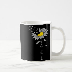 Caneca De Café tumor cerebral consciência girassol fita cinza cér