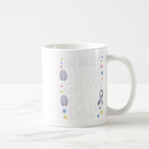 Caneca De Café Tumor cerebral Sensibilização Mês Cinza Fita