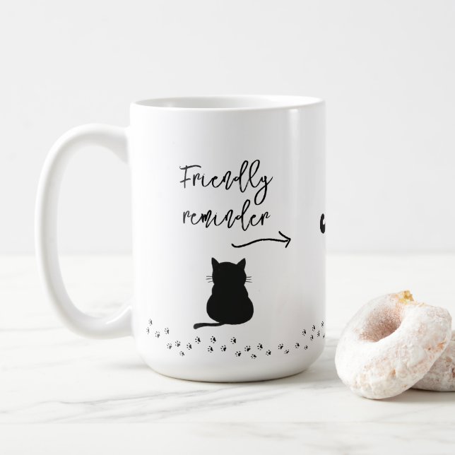 Caneca De Café Tumpy Black Cat Beber Água Lembrete (Com Donut)