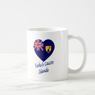 Caneca De Café Turcos & coração da bandeira das ilhas de Caicos