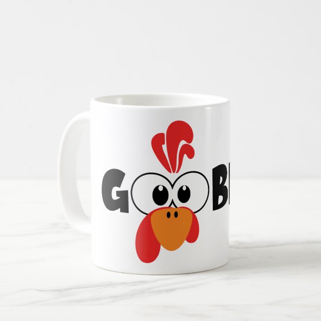 Caneca De Café Turkey Face Gobble Coffee Mug (Frente Esquerda)