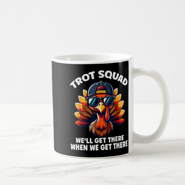 Caneca De Café Turkey Trot Squad Funny Thanksgiving Running Costu (Direita)