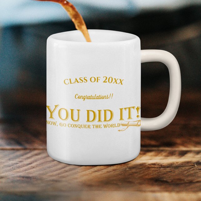 Caneca De Café Turma de 2025 VOCÊ CONSEGUIU Foto Formatura (Class of 2024 YOU DID IT Photo Graduation Coffee Mug)
