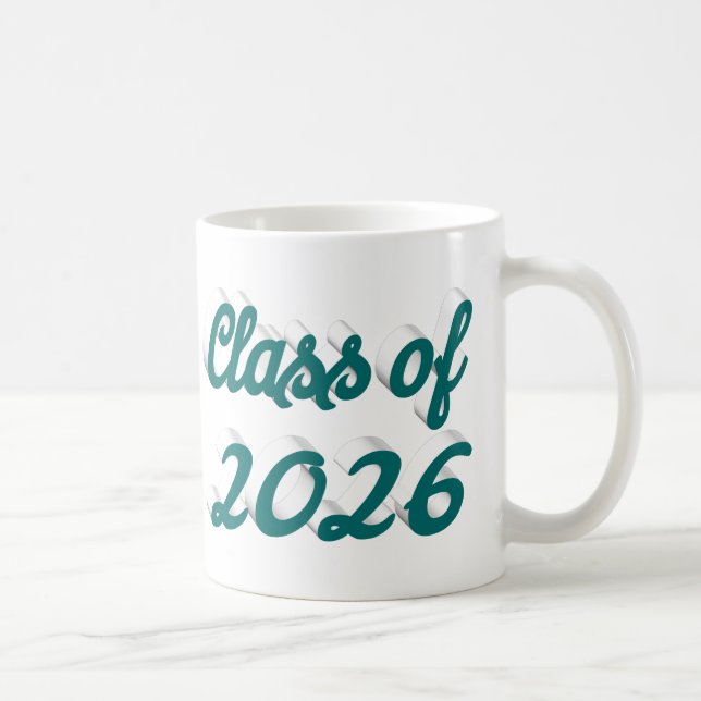 Caneca De Café Turma de 2026 com diploma em verde (Direita)