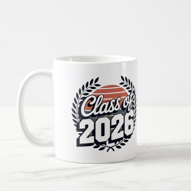 Caneca De Café Turma de 2026 Sênior de Volta às Aulas (Esquerda)