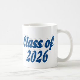 Caneca De Café Turma de 2026 texto de formatura em azul