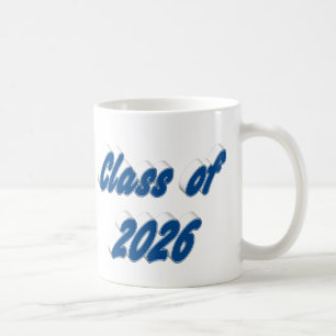 Caneca De Café Turma de 2026 tipografia azul graduação