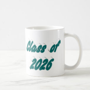 Caneca De Café Turma de 2026 tipografia verde graduação