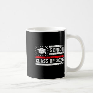 Caneca De Café Turma de formatura de 2026 sênior bandeira america