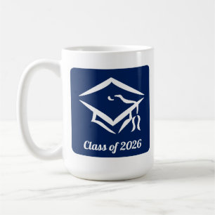 Caneca De Café Turma de Graduação de 20?? BLUCLWHT Personalizar A