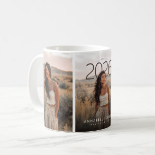 Caneca De Café Turma PhotoPop de 2026 Graduação de Foto Dupla Kee