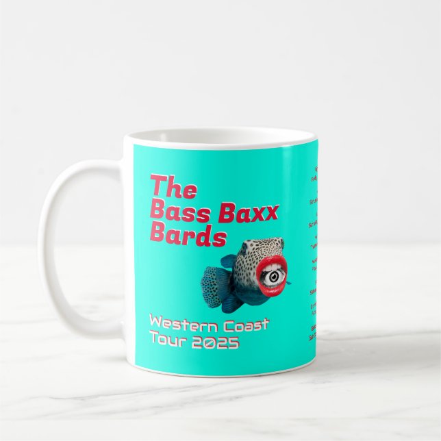 Caneca De Café Turnê de Banda de Blowfish Punk Rock (Esquerda)