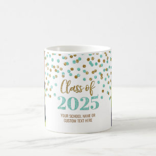 Caneca De Café Turquesa Dourada Classe 2025 Coffee Mug