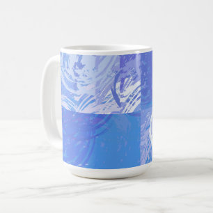 Caneca De Café Turquesa e roxa com abstrato