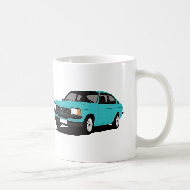 Caneca De Café Turquesa Opel Kadett C Coupé - duas imagens (Direita)