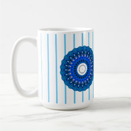 Caneca De Café Turquesa Pinstriped Blue Mandala Mug