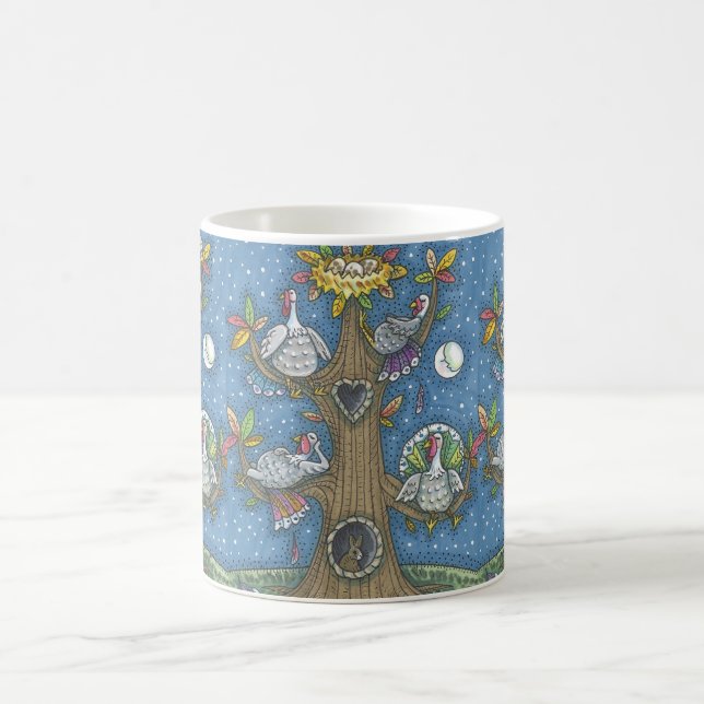 CANECA DE CAFÉ TURQUIA ÁRVORE, OBRIGADA A GOBBLERS ROOSTING MUG (Centro)
