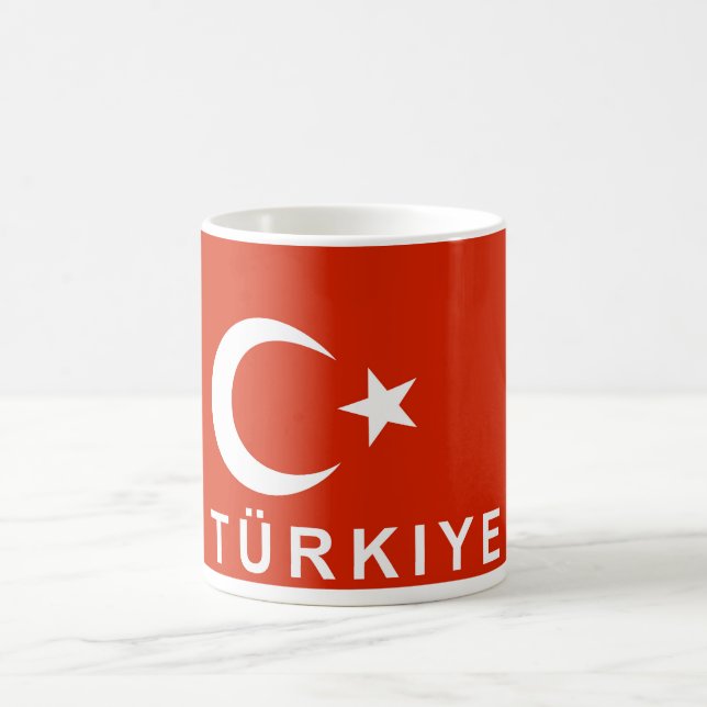 Caneca De Café Turquia Bandeira Turquia País de bandeira turco (Centro)